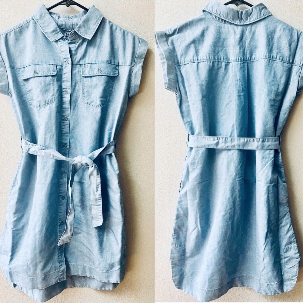 | BELT NOT INCLUDED | girls CHAMBRAY shirt dress Large